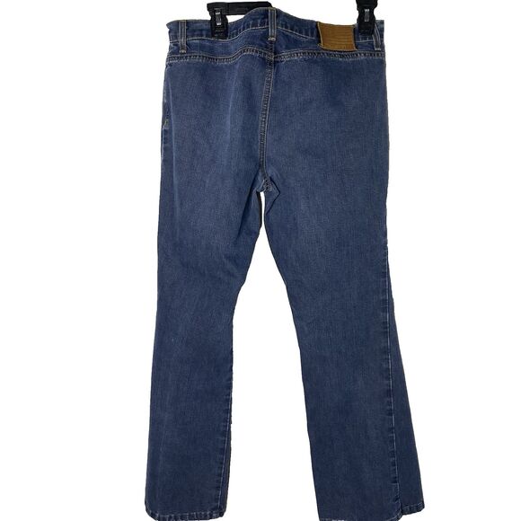 Vintage Polo Jeans Co RALPH LAUREN Flare Stitched Ranch Flag Denim Women 12 Blue - Picture 2 of 12